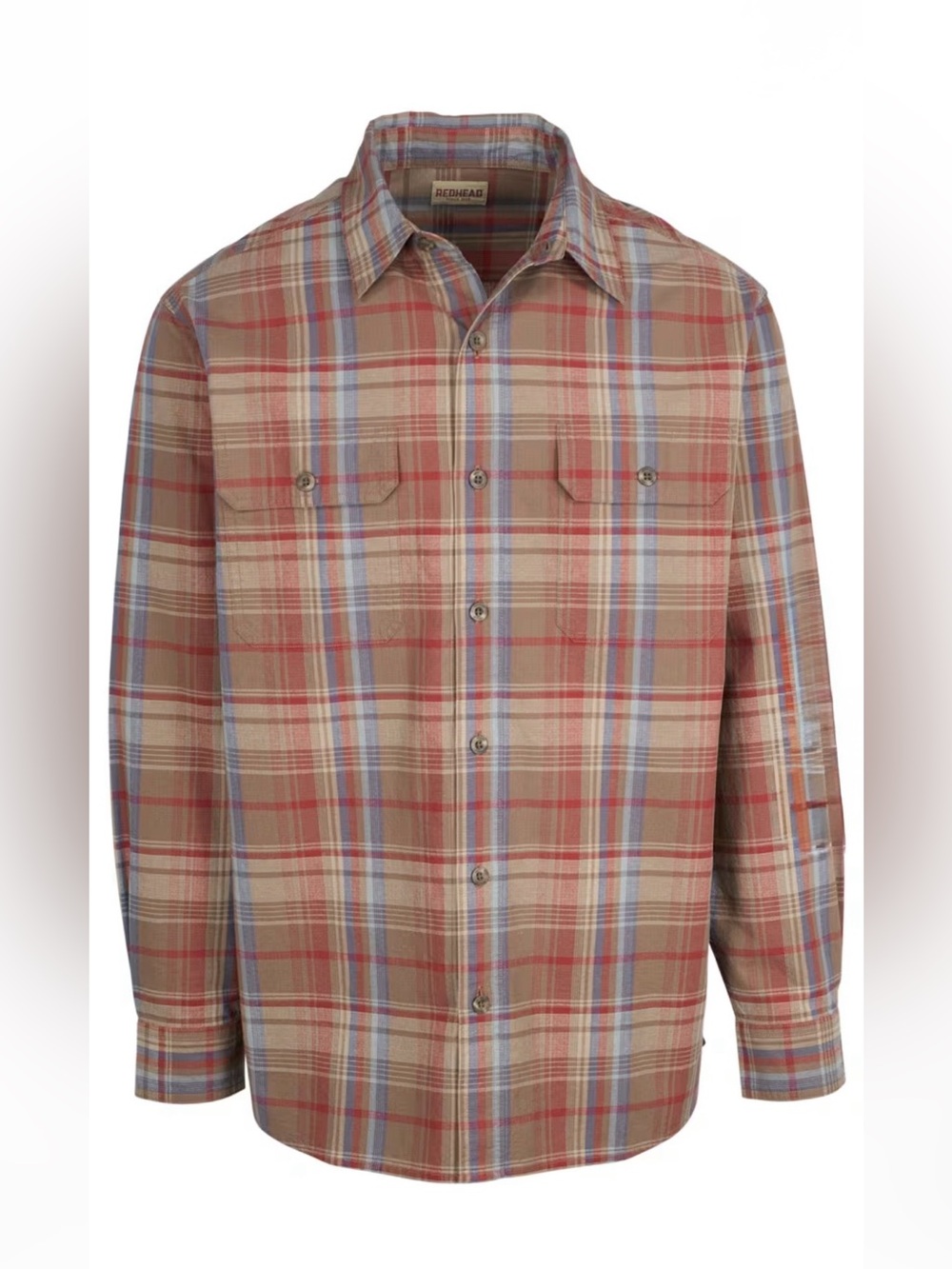 RedHead Men's Large Rock Creek Ripstop Plaid Long-Sleeve Shirt NWOT